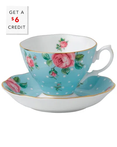Royal Albert Polka Blue Cup And Saucer