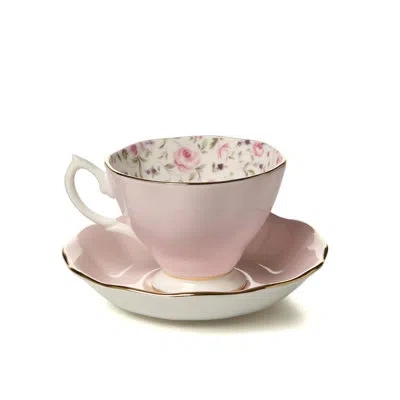 Royal Albert Rose Confetti Formal Bone China Teacup & Saucer In Pink