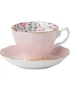 Royal Albert Rose Confetti Cup And Saucer
