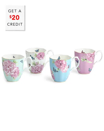 Royal Albert Set Of 4 Miranda Kerr Friendship Mugs With $20 Credit In Multi