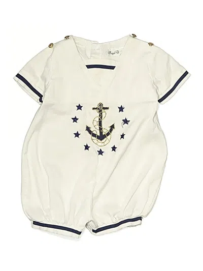 Pre-owned Royal Child Babies' Short Sleeve Onesie In White