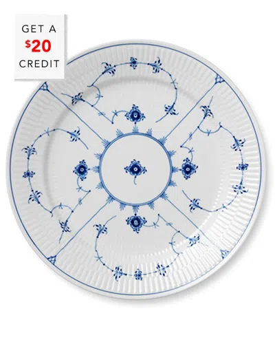 Royal Copenhagen 10.75in Fluted Plain Dinner Platewith $20 Credit In Blue