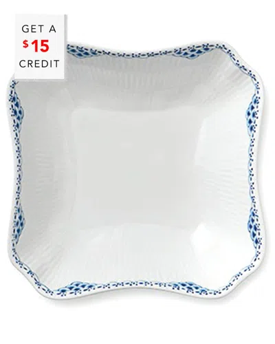 Royal Copenhagen 10in Princess Square Bowlwith $15 Credit In White
