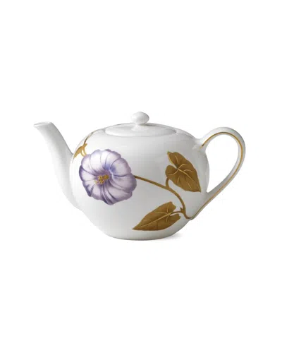 Royal Copenhagen 1.5 Qt Morning Glory Flora Tea Pot In Brown