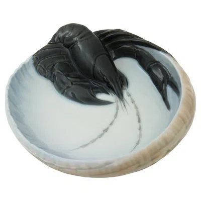 Pre-owned Royal Copenhagen 1920s Danish Original  Porcelain Lobster Bowl Or Ashtray In Gray