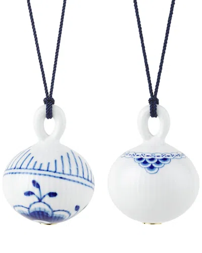 Royal Copenhagen 2pc Fluted Mega & Princess Bauble Set In Blue