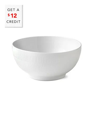 Royal Copenhagen 3.25qt White Fluted Bowlwith $12 Credit