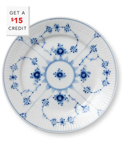 Royal Copenhagen 7.5in Fluted Plain Dessert Platewith $15 Credit In Blue