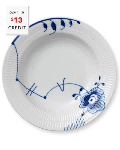 Royal Copenhagen 8.25in Blue Fluted Mega Rim Soup Bowlwith $13 Credit