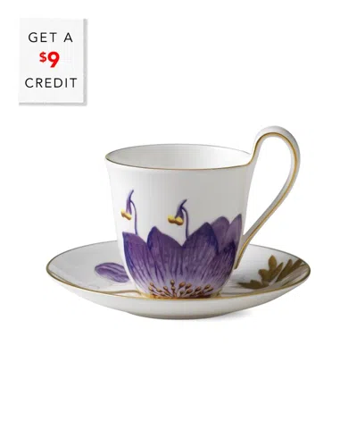 Royal Copenhagen 8.5oz Flora Pansy Cup & Saucerwith $9 Credit In Multi