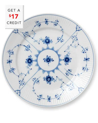 ROYAL COPENHAGEN ROYAL COPENHAGEN 8.75IN BLUE FLUTED PLAIN SALAD PLATE WITH $17 CREDIT