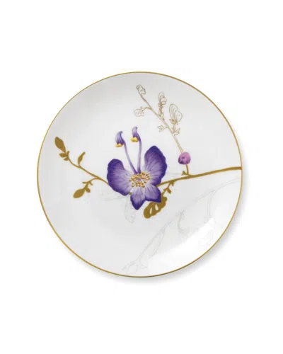 Royal Copenhagen 8.75in Pansy Flora Salad Plate In Burgundy