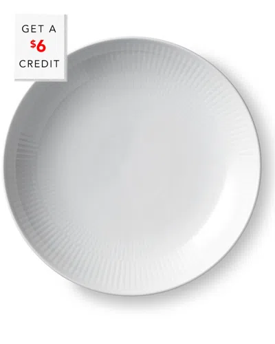 Royal Copenhagen 9.75in White Fluted Shallow Bowlwith $6 Credit