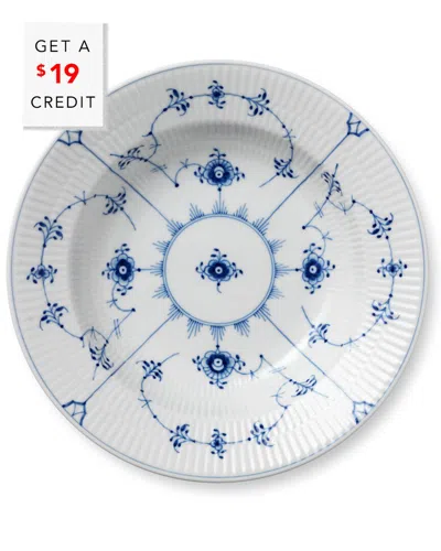 Royal Copenhagen 9in Blue Fluted Plain Soup Bowlwith $19 Credit In White
