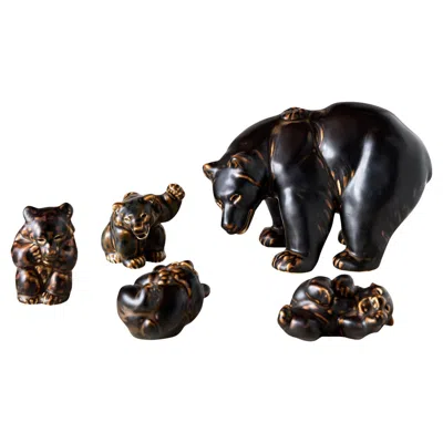 Pre-owned Royal Copenhagen A Set Of Knud Kyhn Bears For  In Black
