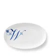 Royal Copenhagen Alphabet Coll Oval Assiette In Blue