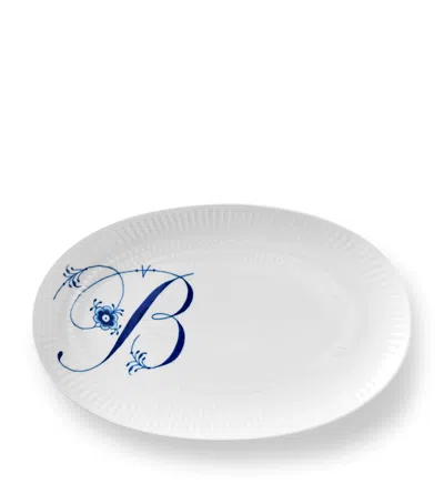 Royal Copenhagen Alphabet Coll Oval Assiette In Blue