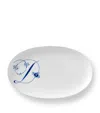 Royal Copenhagen Alphabet Coll Oval Assiette In Blue