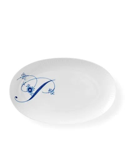 Royal Copenhagen Alphabet Coll Oval Plate In White