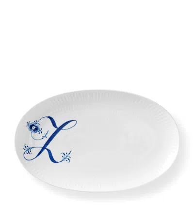 Royal Copenhagen Alphabet Coll Oval Plate In White