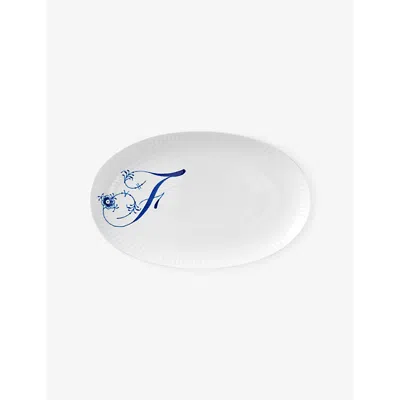 Royal Copenhagen Alphabet F Hand-painted Porcelain Serving Plate 23cm In White