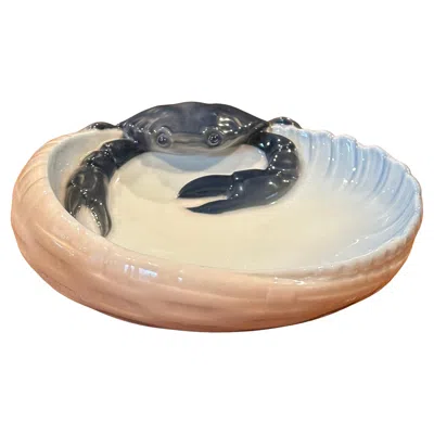 Pre-owned Royal Copenhagen Antique Crab Bowl By Jorgen Balslov For  In Sand