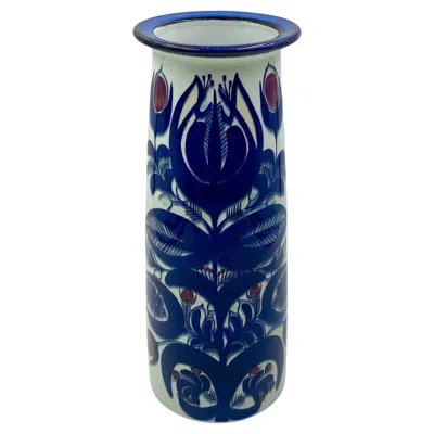 Pre-owned Royal Copenhagen Berte Jessen Scandinavian Modernist Blue Tenera Tall Vase 1960s