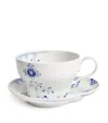Royal Copenhagen Blue Elements Teacup And Saucer In Blue
