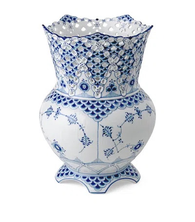 Royal Copenhagen Blue Fluted Full Lace Vase