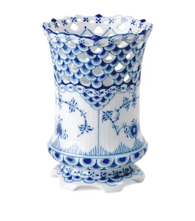 Royal Copenhagen Blue Fluted Full Lace Vase