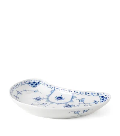 Royal Copenhagen Blue Fluted Half Lace Half Moon Dish