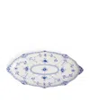 Royal Copenhagen Blue Fluted Half Lace Oval Dish In Blue