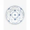 Royal Copenhagen Blue Fluted Half Lace Porcelain Deep Plate 24cm In Blue