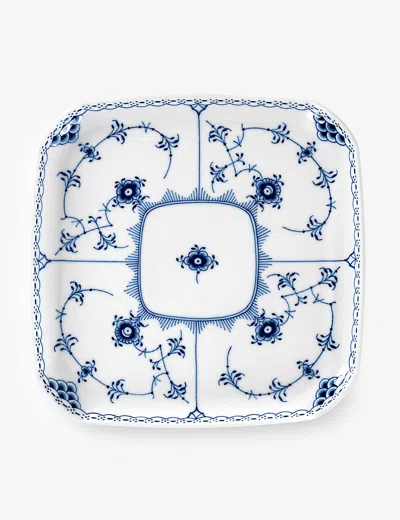 Royal Copenhagen Blue Fluted Half Lace Porcelain Square Plate 21cm