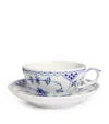 Royal Copenhagen Blue Fluted Half Lace Teacup And Saucer In Blue