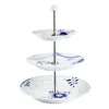 Royal Copenhagen Blue Fluted Mega 3-tier Etagere In White And Blue