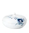 Royal Copenhagen Blue Fluted Mega Hand-painted Porcelain Bowl With Lid 22.5cm In Blue