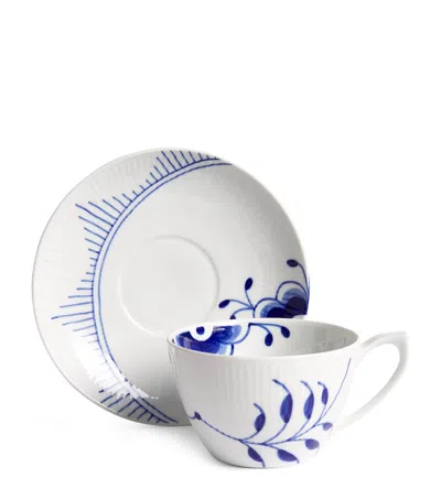 Royal Copenhagen Blue Fluted Mega Cup & Saucer