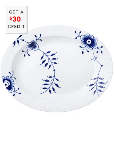 Royal Copenhagen Blue Fluted Mega Oval Platterwith $30 Credit In White