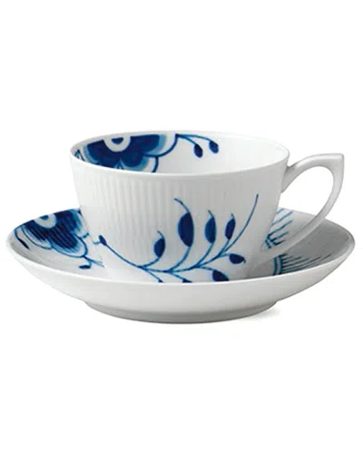 ROYAL COPENHAGEN ROYAL COPENHAGEN BLUE FLUTED MEGA TEA CUP & SAUCER