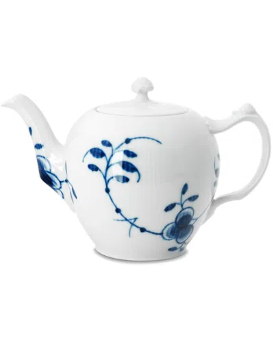 Royal Copenhagen Blue Fluted Mega Tea Pot In Gold