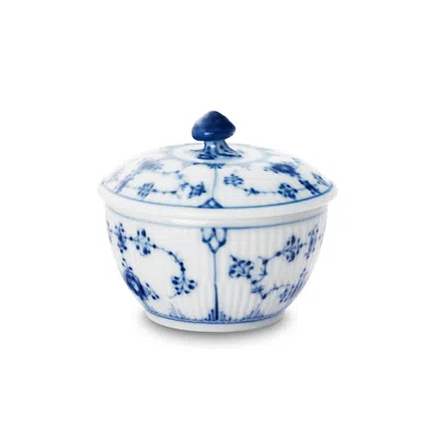 Royal Copenhagen Blue Fluted Plain Covered Sugar Bowl In Blue/white