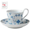 Royal Copenhagen Blue Fluted Plain High Handle Cup & Saucer
