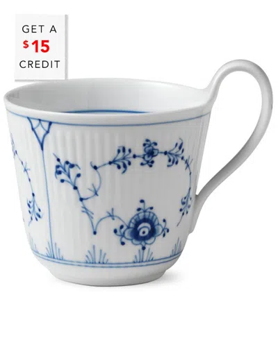 ROYAL COPENHAGEN ROYAL COPENHAGEN BLUE FLUTED PLAIN HIGH HANDLE MUG WITH $15 CREDIT