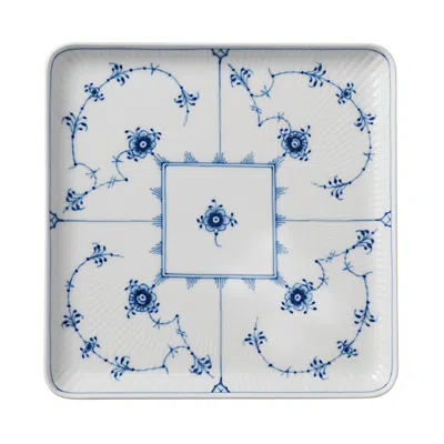 Royal Copenhagen Blue Fluted Plain Large Square Plate In Two-tone