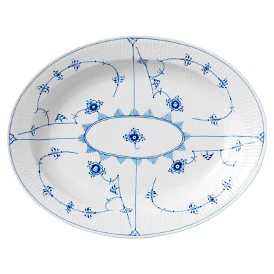 Royal Copenhagen Blue Fluted Plain Oval Platter, 14.25 In Blue/white