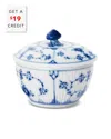 Royal Copenhagen Blue Fluted Plain Sugar Bowl With $19 Credit