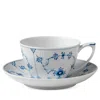 Royal Copenhagen Blue Fluted Plain Tea Cup & Saucer In Blue