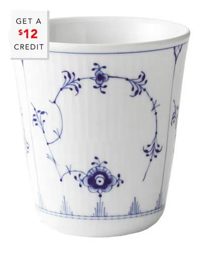 Royal Copenhagen Blue Fluted Plain Thermal Cupwith $12 Credit In White