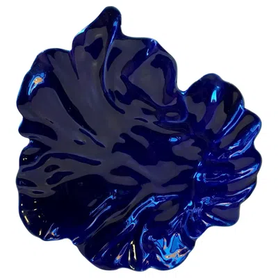 Pre-owned Royal Copenhagen Blue Freeform Natura Dish By Ole Kortzau For , 1990s
